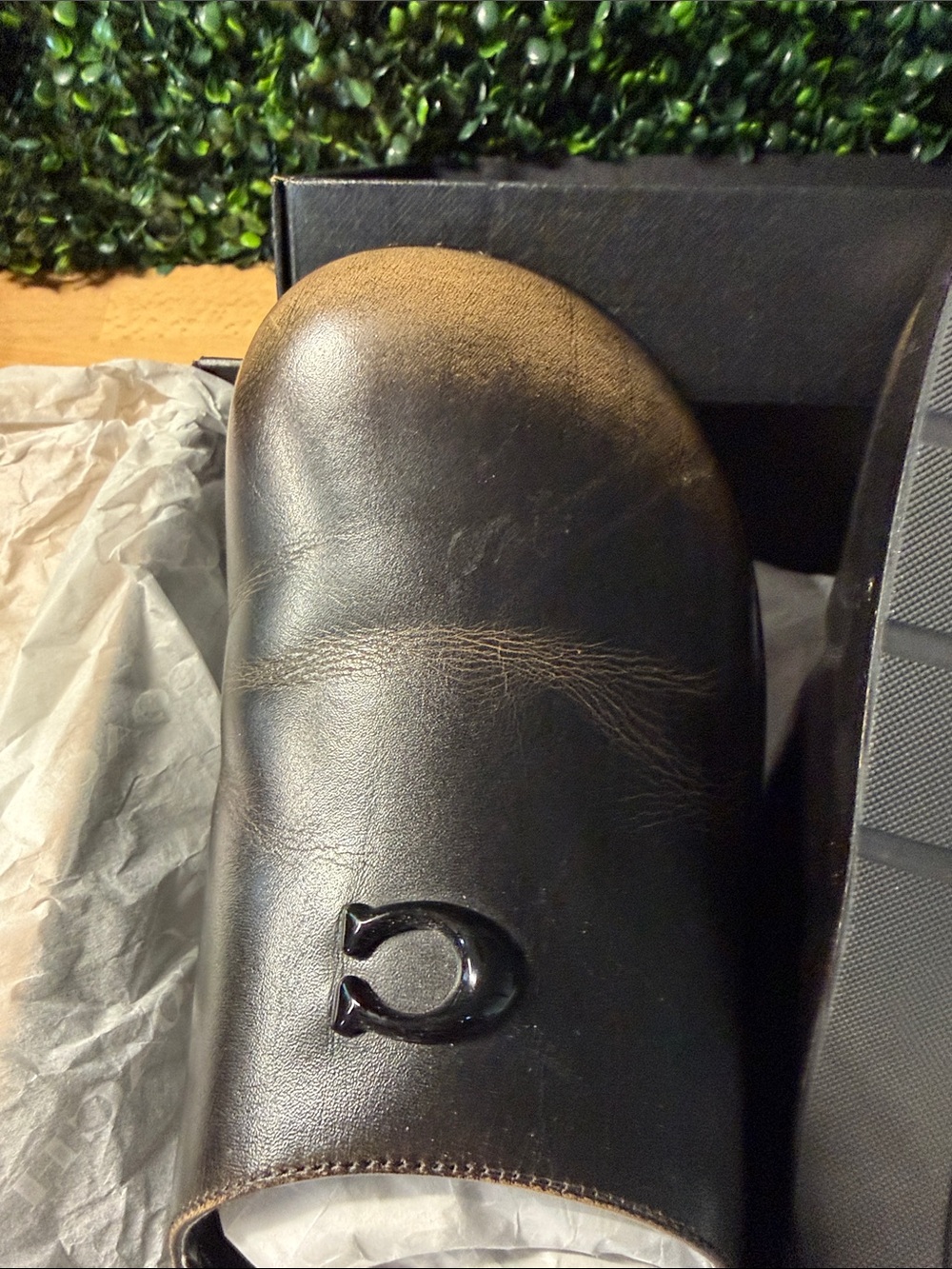 Coach Loved Leather Slip-On Clogs with Signature 'C' Accent - Picture 4 of 7